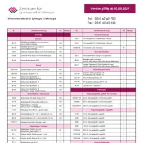 Materialbestellschein Zytologie - Pathologie